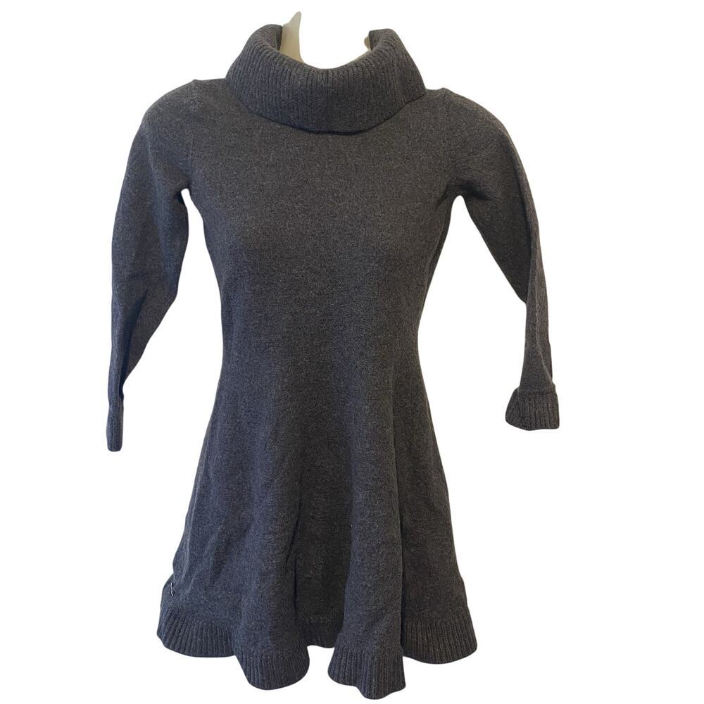 Elegant Gray Turtleneck Dress